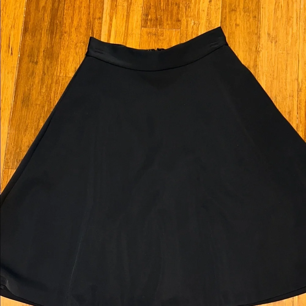 Banana Republic Black Satin Full Circle Skirt Size 4P Minimalist Chic - Picture 4 of 7